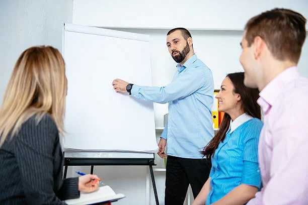 Training session led in front of a flipchart