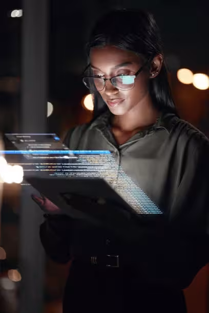 Viewing data on a tablet